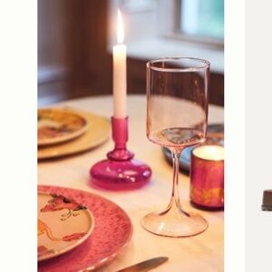 Anthro Morgan Wine Glasses in blush pink